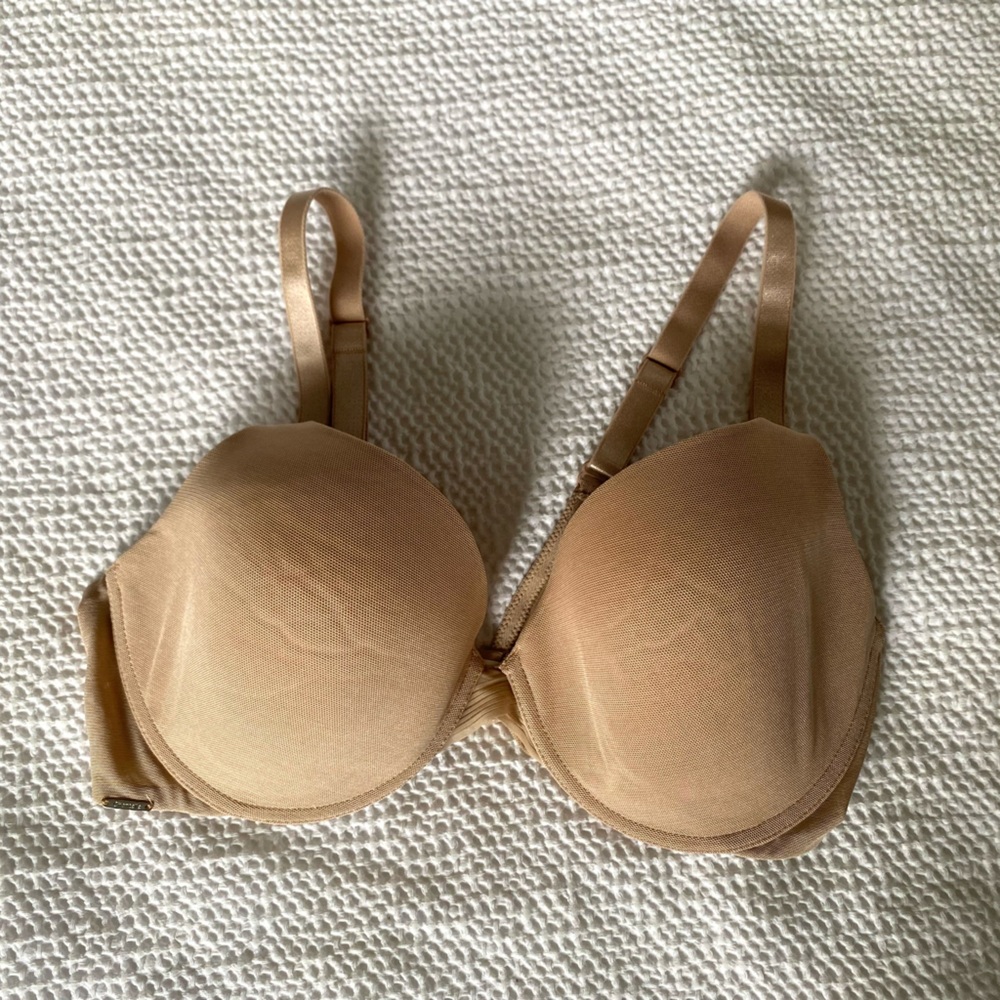 Chantelle Nude Mesh T-Shirt Bra - C Smooth 36D - Picture 3 of 7